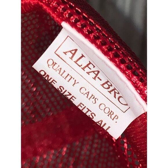 Vintage Red Mesh Trucker Hat One Size Fits All - Picture 7 of 7